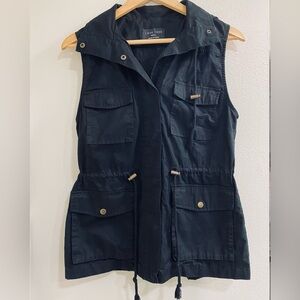 Love Tree Women's Black Hooded Utility Vest Size Small